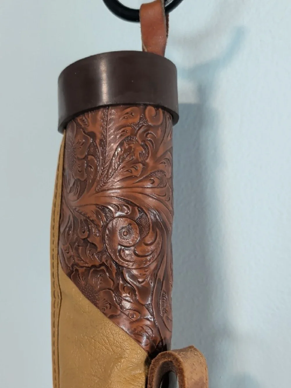 Vintage Leather Tooled Gun  Case